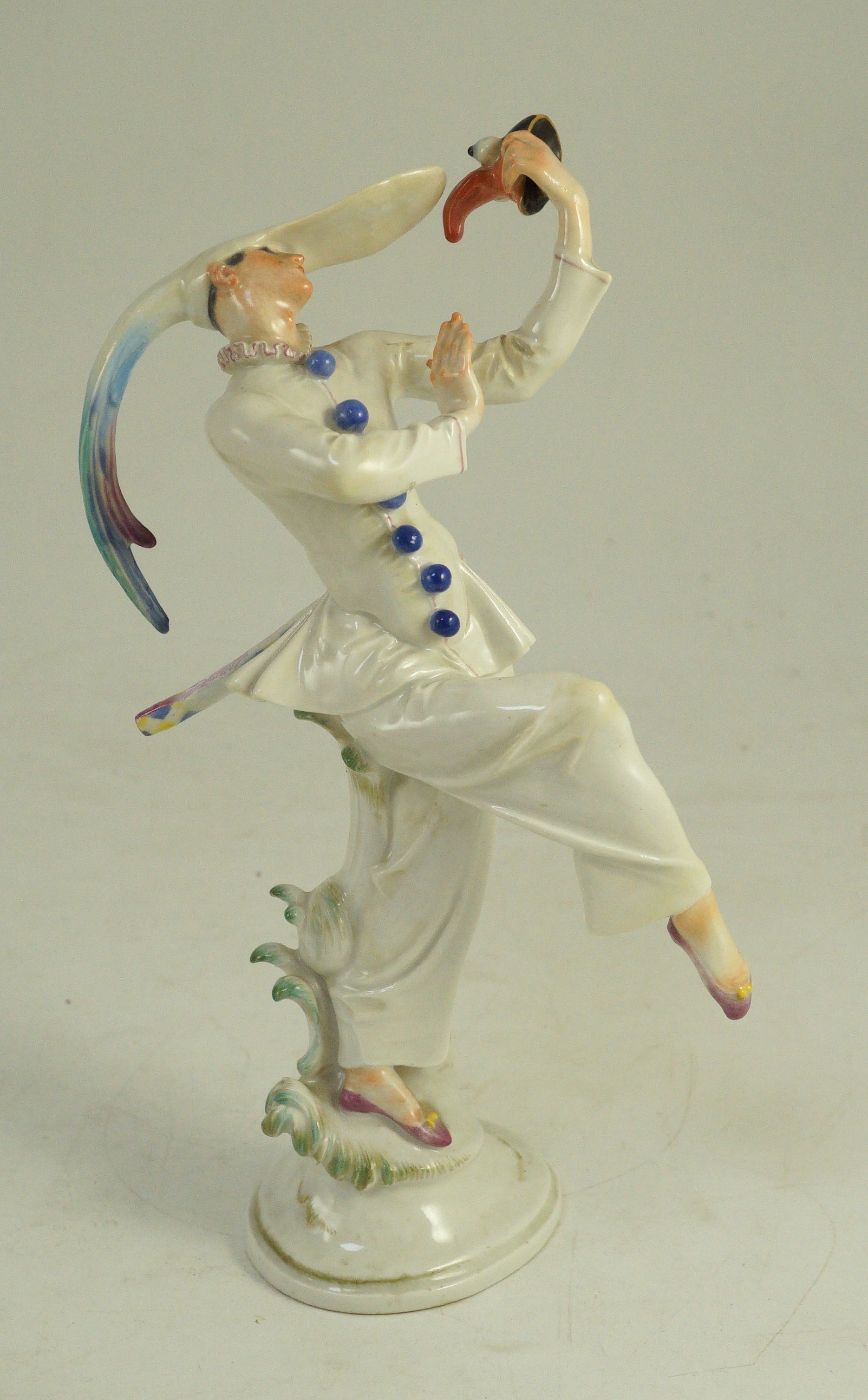 A Meissen figure of masked dancer from the ‘’Tales of Hoffmann’’, modelled by Scheurich, 25.5cm high